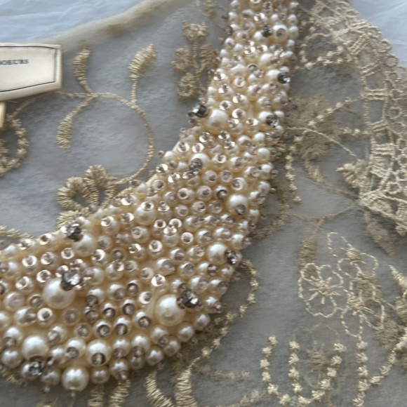 ANTHROPOLOGIE MOULINETTE SOEURS SHEER BLOUSE WITH BEADED COLLAR SIZE MED NWT - Picture 7 of 16